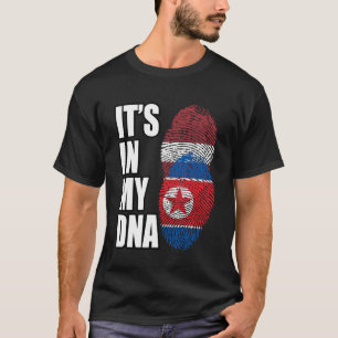 Noord-Koreaanse en Letse mix DNA erfgoed vlag T-shirt