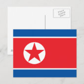 Noord-Koreaanse vlag Briefkaart (Voorkant / Achterkant)