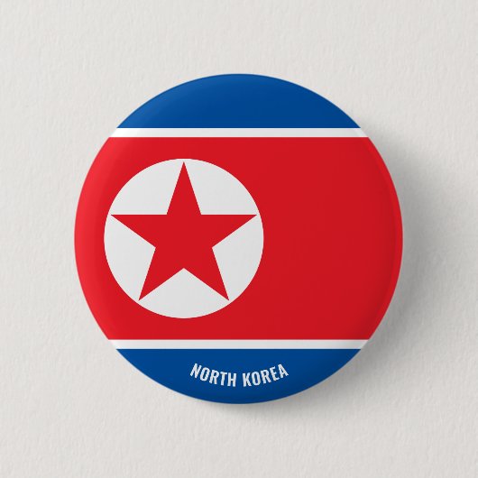 Noord-Koreaanse vlag Charmante Patriottische Butto Ronde Button 5,7 Cm (Voorkant)