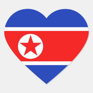 Noord-Koreaanse vlag Hart Sticker