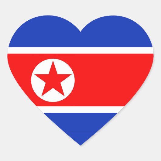 Noord-Koreaanse vlag Hart Sticker (Voorkant)