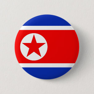 Noord-Koreaanse vlag Ronde Button 5,7 Cm
