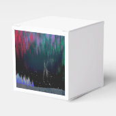 Noord-licht hedendaags landschap bedankdoosjes (Voorkant Zijde)