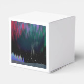 Noord-licht hedendaags landschap bedankdoosjes (Achterkant)