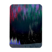 Noord-licht hedendaags landschap magneet (Verticaal)