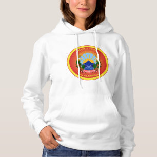 Noord-Macedonië Nationale Embleem Cirkel Vorm Hoodie