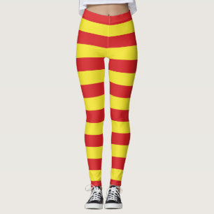 Noord-Macedonië Nationale vlag Kleuren gestript Leggings