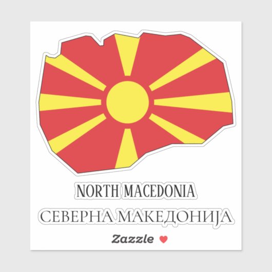Noord-Macedonië Vlag Charmante Patriottische Kaart Sticker (Vel)