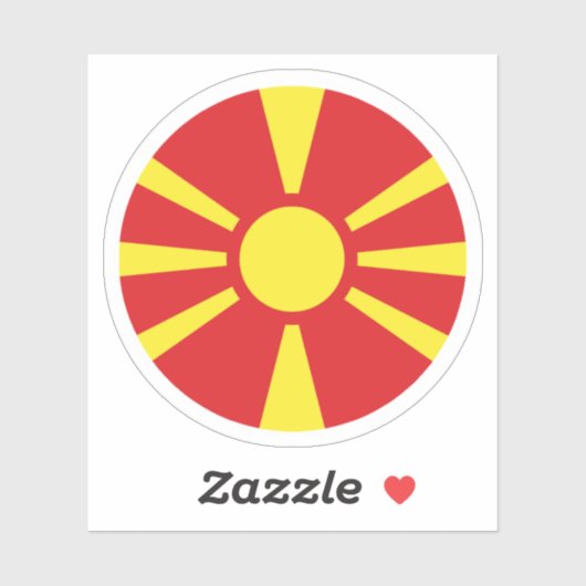 Noord-Macedonië Vlag Ronde Sticker (Vel)