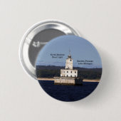 Noord-Manitou Shoal Light-toets Ronde Button 5,7 Cm (Voorkant /achterkant)