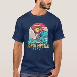Noord-Myrtle Beach Surfer Retro tages S T-shirt