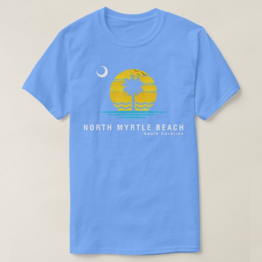 Noord Myrtle Beach Zuid Olina Palmetto Maan 9 T-shirt (Design voorkant)