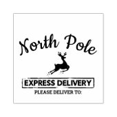 Noord-Pole Express Delivery Reindeer Rubberstempel (Afrduk)