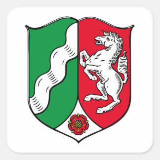 Noord-Rijnland-Westfalen (Duitsland) Wapenschild Vierkante Sticker