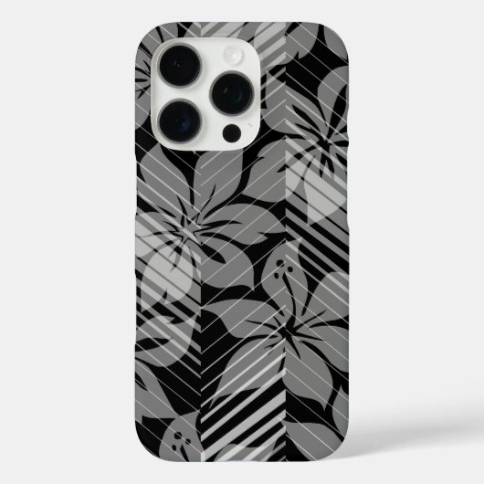 Noord-Shore Hawaiian Hibiscus Stripes Gray Case-Mate iPhone Case (Achterkant)
