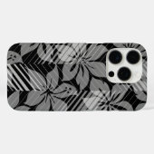 Noord-Shore Hawaiian Hibiscus Stripes Gray Case-Mate iPhone Case (Achterkant (horizontaal))