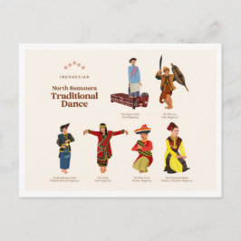 Noord-Sumatraanse traditionele dans Indonesië Reiz Briefkaart