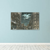 Noord-Uitzicht van Chenango Street bij Night Canvas Afdruk (Insitu (Houten vloer))