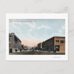 Noord-Uitzicht van de Avenue Wenatchee Briefkaart