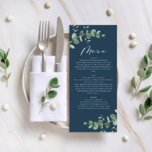 Noordblauwe eucalyptus elegant bruiloft menu