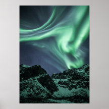 Noordelijk licht in het Poster Noorwegen