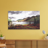 Noordelijk meer in de herfst: Canvas Uncropped Afdruk (Insitu (Woonkamer))