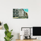 Noordelijk Uitzicht van Broadway vanaf achtste Poster (Thuiskantoor)