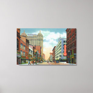 Noordelijk Uitzicht van de hoofdstraat Canvas Afdruk