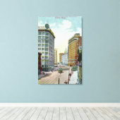 Noordelijk Uitzicht van de Tweede Ave van Pike Str Canvas Afdruk (Insitu (Houten vloer))