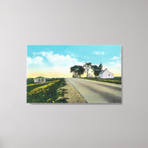 Noordelijk Uitzicht van het slagveld Saratoga Canvas Afdruk