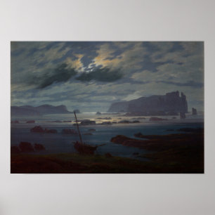 Noordelijk Zee in Moonlight, 1823-24 Poster