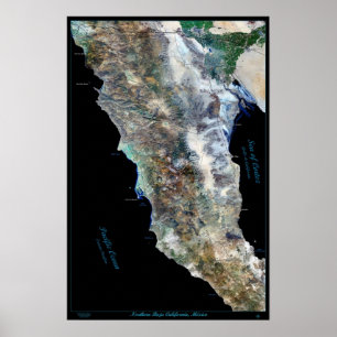 Noordelijke Baja California, Mexico-poster per sat Poster