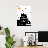 Noordelijke berenbergavontuur begint gepersonalise poster (Thuiskantoor)
