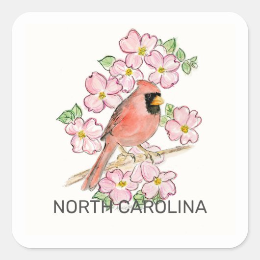 Noordelijke Carolinvogelbloem Vierkante Sticker (Voorkant)
