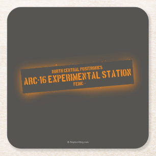 Noordelijke centrale positie vierkante kartonnen onderzetter