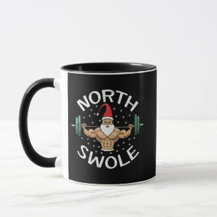 Noordelijke gespierde grappige spier Kerstman Kers Mok