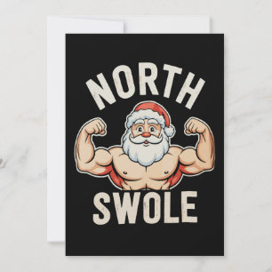 Noordelijke gespierde Kerstman Gym Workout Fitness Feestdagenkaart