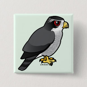 Noordelijke Goshawk Vierkante Button 5,1 Cm