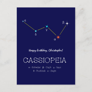 Noordelijke Halfrond Sterrenbeeld Cassiopeia Briefkaart