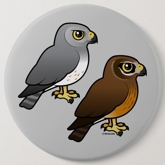 Noordelijke Harrier-paar Ronde Button 6,0 Cm (Voorkant)