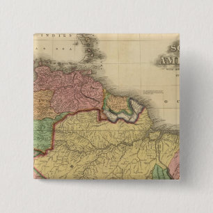 Noordelijke helft van Zuid-Amerika Vierkante Button 5,1 Cm