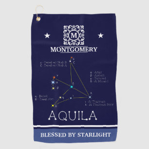 Noordelijke Hemisphere Constellation Aquila Golfhanddoek
