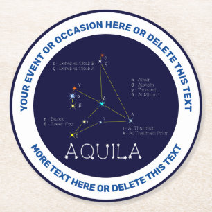 Noordelijke Hemisphere Constellation Aquila Ronde Kartonnen Onderzetter