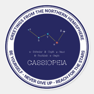 Noordelijke Hemisphere Constellation Cassioipeia Ronde Sticker