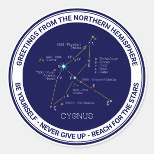 Noordelijke Hemisphere Constellation Cygnus Ronde Sticker