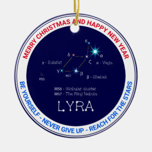 Noordelijke Hemisphere Constellation Lyra Keramisch Ornament