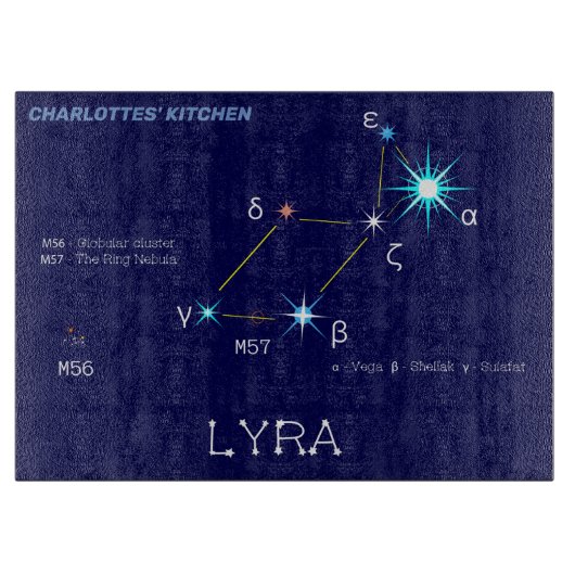 Noordelijke Hemisphere Constellation Lyra Snijplank (Voorkant)