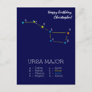 Noordelijke Hemisphere Constellation Ursa Major Briefkaart