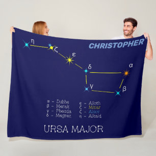 Noordelijke Hemisphere Constellation Ursa Major Fleece Deken