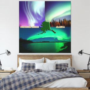 Noordelijke hoogten van Alaska Collage Canvas Afdruk